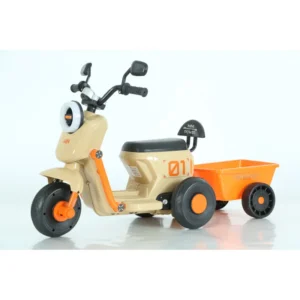 Kids Electric Motorcycle With Detachable Rear Trailer Transport Specialist Edition Angel Eye Headlight 12V