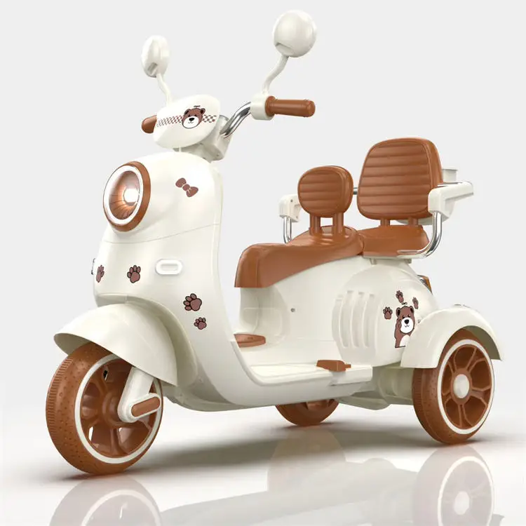 Kids Electric Ride on Car 12V 3 Wheel Double Seat with Remote Control Music LED Lights Toy Vehicle
