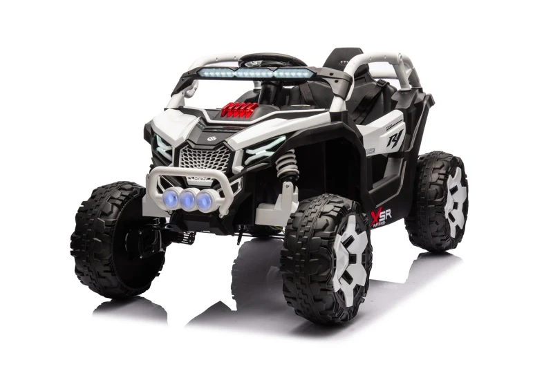 Kids Electric Ride-on Car White 6V Plastic Four-Wheel Drive Ride-On Toy for Ages 2-8