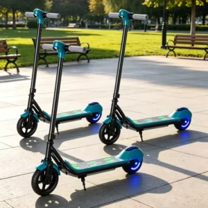 Kids Electric Scooter with Bluetooth Speaker LED Lights 110W Motor 5-8KM Range