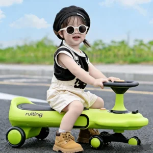 Kids Electric Swing Car with Music Light Rechargeable Twist Ride Toy Plastic 4 Wheel Silent Wheels OEM ODM
