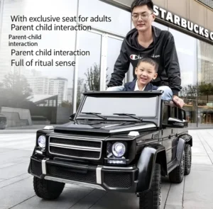 Kids G63 Electric Ride-On Car Toy with 2.4G Remote Control 12V 4 Motors Leather Seat Plastic Wheel Licensed Product
