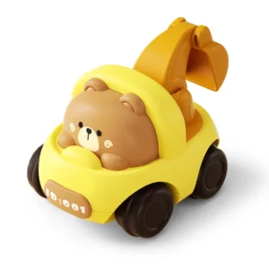 Kids Inertial Car Small Cartoon Construction Engineering Vehicle Cartoon Animal Cars Baby Friction Car Push and Go Toys