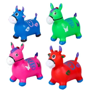 Kids Inflatable Bouncy Horse Bull Hopper Toy Assorted Colors Ride On Animals with Sound Durable BPA Free Bouncers for Toddlers