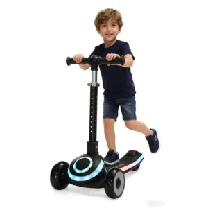 Kids Kick Scooter 3 LED Lighted Wheels and 4 Adjustable Height Handlebars Scooter for Kids