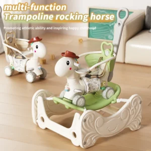 Kids Plastic Bouncy Rocking Horse Toys Toddler Safe Rocker Jump Horses Children Playrooms Baby Ride on Toy Animals Push Walker