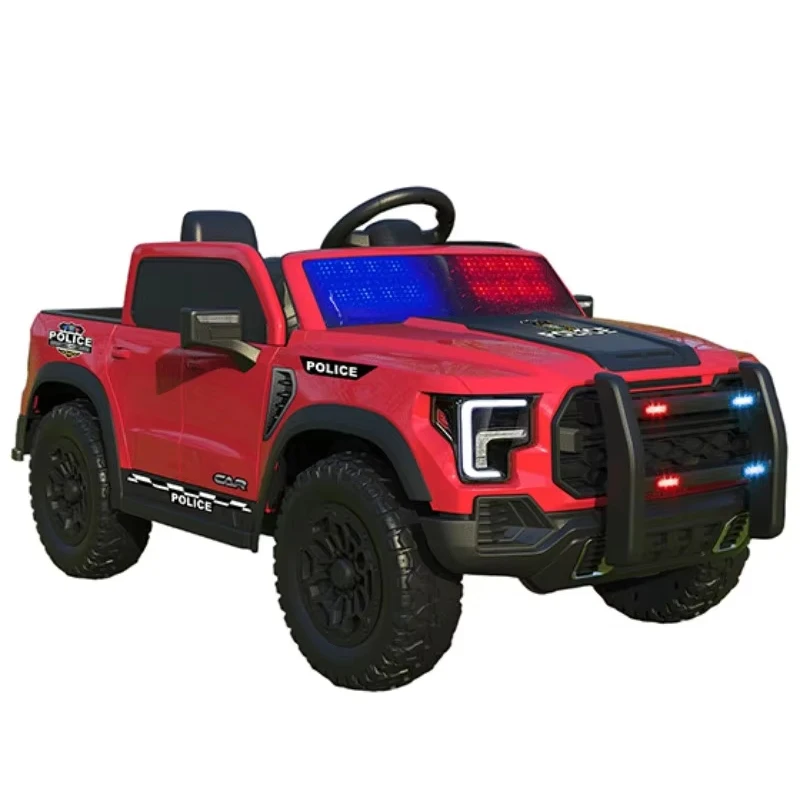 Kids Police Car 12V Electric Ride on Car with Remote Control Siren Flashing Lights Music Electric Vehicle for Children