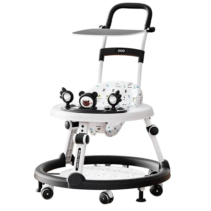 Kids Portable Sit to Stand Learning Walker Baby Toy Wheels Music Foldable Walk Fold for Toddlers Suitable Age Group Children 601