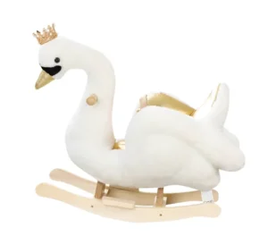 Kids Princess White Swan Plush Rocking Chair for Infants Toddlers