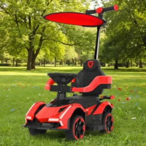 Kids Ride On Car Children’s Ride on Toy With Music and Light Kids’ Scooter Push Handle 3 in 1 Plastic Toy for Baby Drive