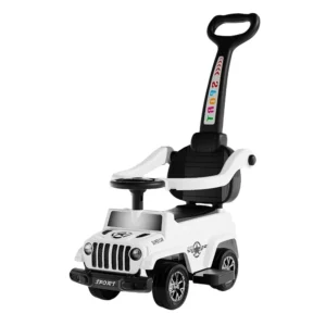 Kids Ride-On Toy Car with Push Handle Safety Guard Backrest Music & Light Plastic 1-3 Years Unisex