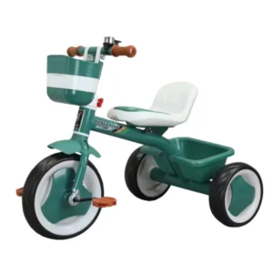 Kids Ride-On Tricycle with Extended Seat and Shopping Basket Plastic Material for 2-6 Year Olds