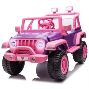 Kids Ride on Beach Buggy Electric Ride on Car 4 Wheels Motors Car with Music Pink Car