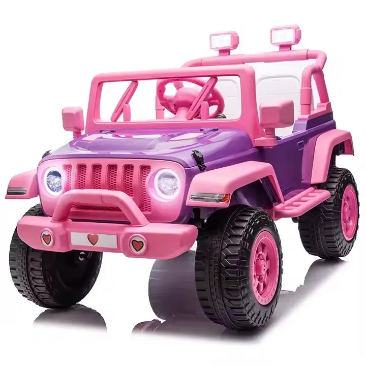Kids Ride on Beach Buggy Electric Ride on Car 4 Wheels Motors Car with Music Pink Car