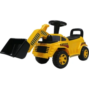 Kids Ride on Bulldozer Loader Digger Tractor Push Car Children Toy Unisex Plastic Cars for Toddlers Orange Foot Brake