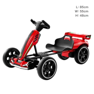 Kids Ride on Kart 6V 4.5Ah 390 Motor Battery Powered Electric Racing Go-Kart with One-button Start EVA Tires Safety Belt