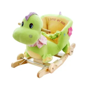 Kids Ride on Rocking Animal Plush Animal Rocker W Wheels Children Play Toy