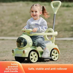 Kids Ride on Toy Car With 3 in 1 Modes Walk Slide Twist Function Detachable Safety Guardrail and Anti Rollover Design