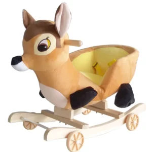 Kids Ride on Walking Toy Rocking Animal Plush Rocking Chair Wheels Children Play Toy