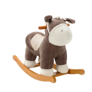 Kids Rocking Horse Animal Toys Dark Brown Donkey Shaker