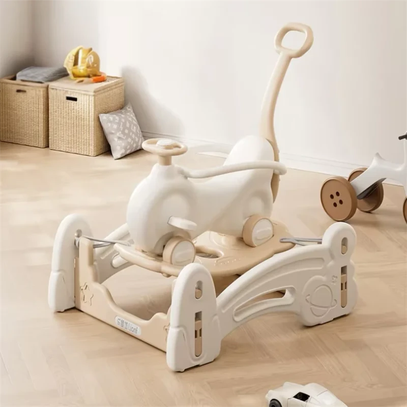Kids Rocking Horse Unpowered Baby Plastic Ride On Toy Animals Children Mini 3 In 1 Car Cartoon Chair Unicorn