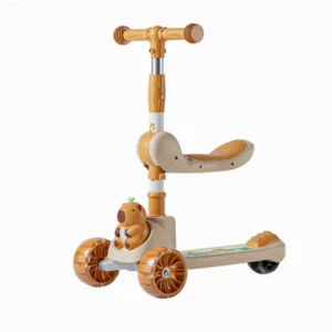 Kids Scooter Foldable Luxury Adjustable Height Flashing PU 3 Wheels Children Toy for Outdoor Boys Girls Music Lighting