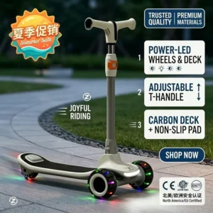 Kids Scooter Manufacturer OEM ODM Adjustable Three Wheel Scooter LED Wheels Custom Logo Factory Supplier