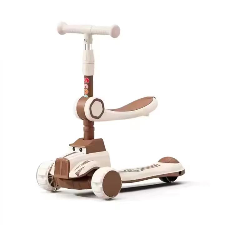 Kids Scooter for Children 3 in 1 3 Wheel Scooter for Kids Boys with Seat Music Lights
