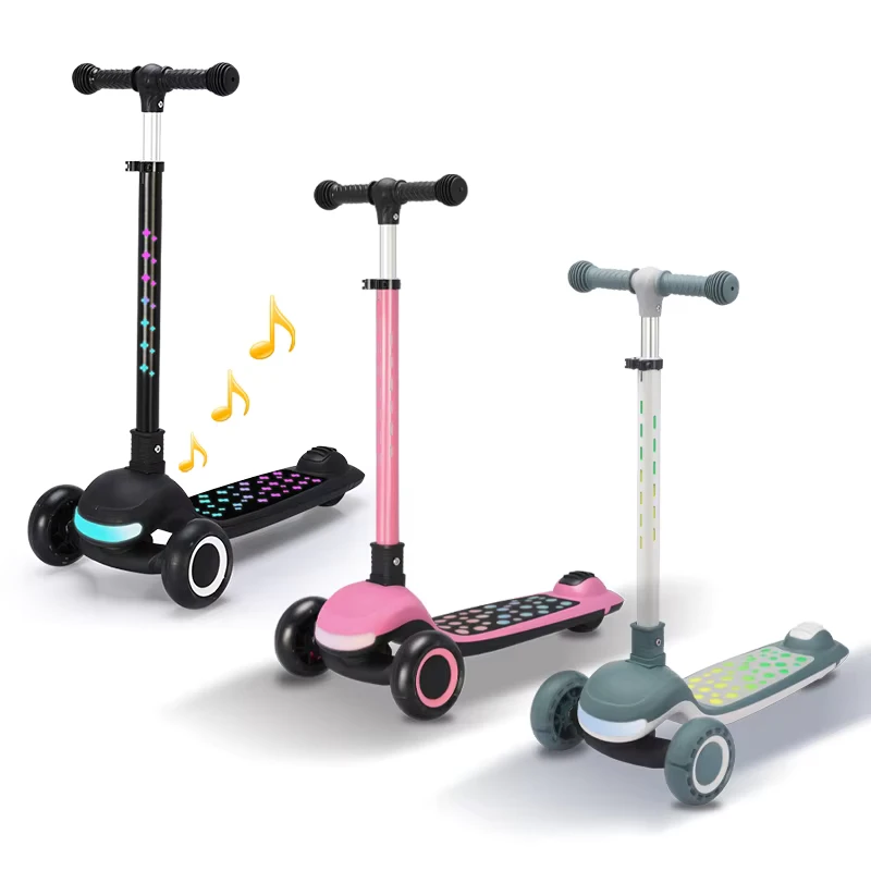 Kids Scooter with Flash Children Kick Scooter with LED Lights for Kids Wheel Flash Wheel