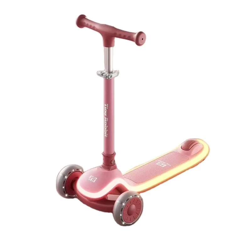 Kids Scooter with Seat 2in1 Child Scooter with Light-Up Wheels Wide Deck 4 Adjustable Height
