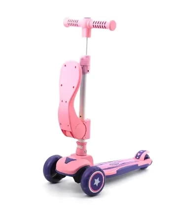 Kids Scooter with Seat China Manufacture Rod Scooty Kid's Scooter Three 3 Wheels Children Foot Kick Scooter for Kids Girls