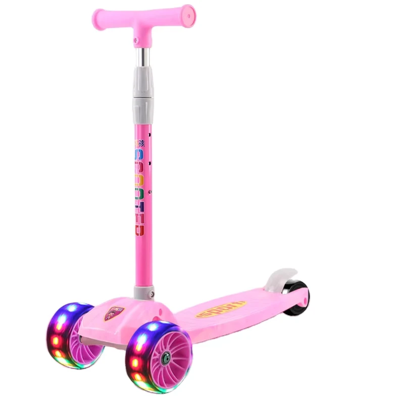 Kids Scooter with Shock Proof System Good Performance on Uneven Ground Smooth and Stable Cute Toddler Scooter