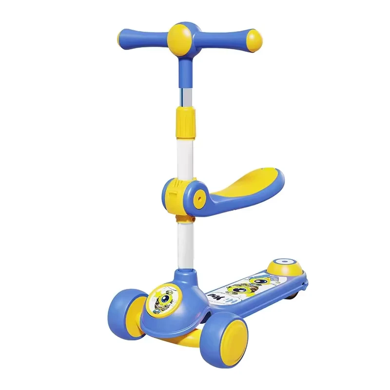 Kids Scooters 3-Wheel One Button Foldable Design Light Flexible for 3-12 Years Certified EN71 for Baby Safety