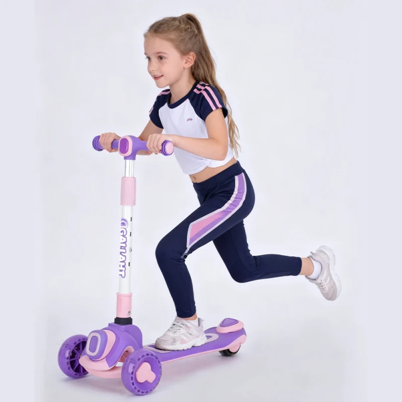 Kids Scooters Foldable Lightweight Foot Scooter with Bluetooth Music for Children Ages 2-12 Years