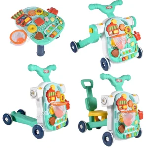 Kids Take Apart Cake Board Ride on Car Baby Table Walker Chair 4 in 1 Baby Walkers