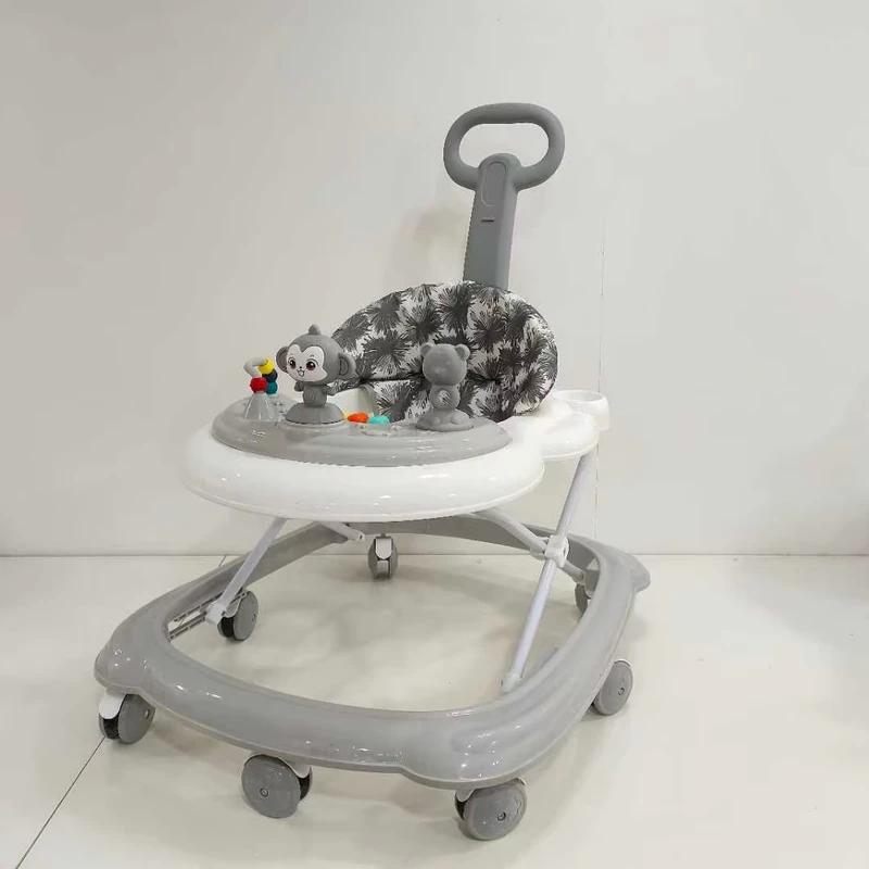 Kids Toy 4 in 1 Baby Walker With Wheels Adjustable Height Music Lights Baby Activity Push Walker With Seat