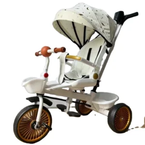 Kids Tricycle 2-Seater with Back Pedal Music Ride On for Children 2-4 Years Includes Canopies