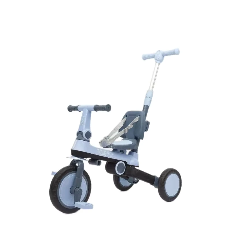 Kids Tricycle 4 in 1 Tricycle Baby Push Tricycle with Push Rod