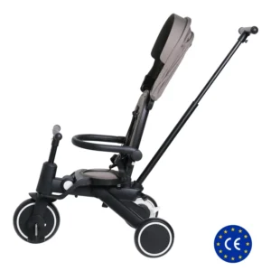 Kids Tricycle 8 in 1 One Button Easy Fold Baby Tricycle with 360 Rotation Seat and Lying Backrest Trike Baby Tricycle 4 in 1