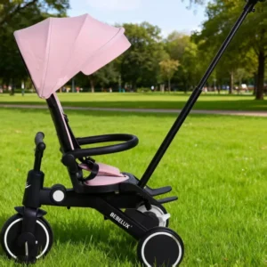 Kids Tricycle 8IN1 One Button Easy Fold Baby Tricycle with 360 Angle Rotation Seat 3 Wheel Kids Car