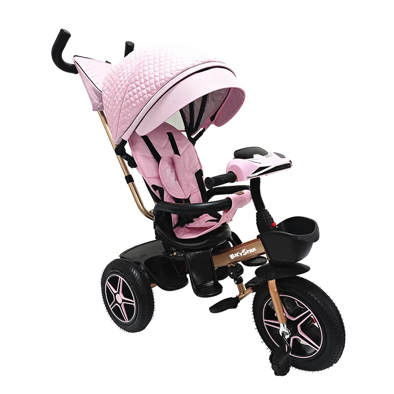 Kids Tricycle Portable Kids' Baby Tricycle 4 in 1 Stroller Children's Tricycles for Kids 2 Years Old with Handle