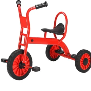 Kids Tricycle Preschool Ages 3+ Outdoor Playground Daycare Durable Carbon Steel Frame Inflation-Free Rubber Wheels Gift Boys