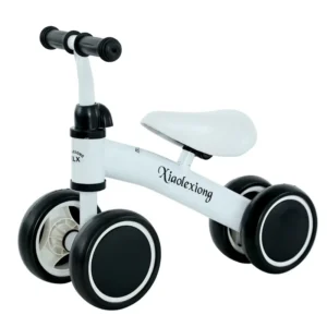 Kids’ Tricycle Ride On Toy for 1 3 Years Old Infant Push and Ride Balance Bike with Four Wheels Plastic Material