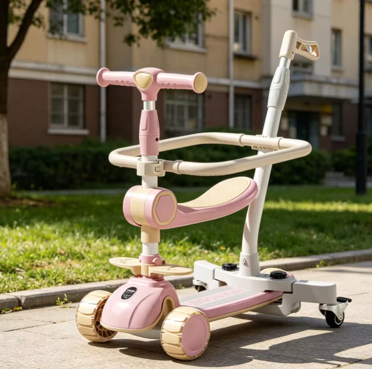 Kids' Tricycle Scooter for 3-6 Years Boys' Girls' Sit-On Parent Push Kick Scooter 3-Wheel Factory Direct