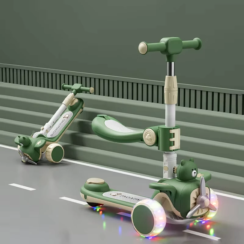 Kids-scooter Children's Three-wheel Scooters Music Flashing Wheel Kick Scooter for Children