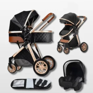 Kinderwagen 3 in 1 Luxury Baby Pram with Car Seat Travel Use Baby Stroller with Baby Safety Car Seat All Aluminum Alloy Frame