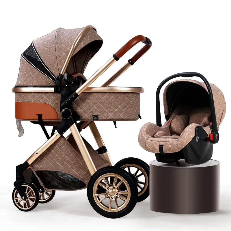 Kinderwagen Baby Car Seat and Stroller Baby Pushchair Carriage Poussette 3 En 1 Foldable Baby Stroller Pram 3 in 1 with Car Seat