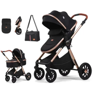 Kinderwagen European Style 3 in 1 Foldable Stroller Baby Carriage Poussette Baby Stroller Pram 3 in 1 With Car Seat