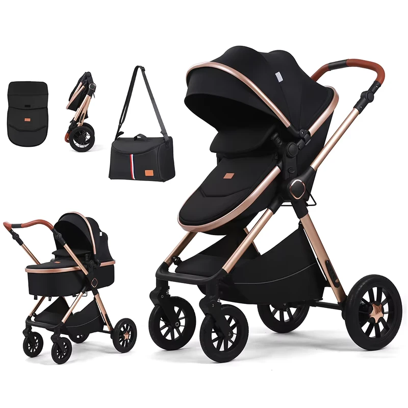 Kinderwagen European Style 3 in 1 Foldable Stroller Baby Carriage Poussette Baby Stroller Pram 3 in 1 With Car Seat