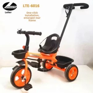 LAITEER 3 Wheel Kid Tricycle with Adjustable Seat & Extra Large Storage Basket Plastic & Metal Ride On Toy for Children Ages 2 7